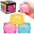 Squishy Cat Stress Ball, Cute Transparent Ice Cube Squeeze Toy for Anxiety Relief, Fidget Sensory Toy for Kids & Adults