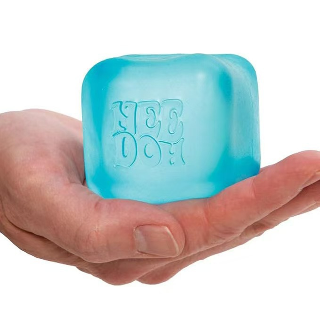 Nice Cube Squishy Toy, Nee Doh Square Squeeze Stress Ball, Soft Gel Fidget Toy for ADHD, Office & Classroom