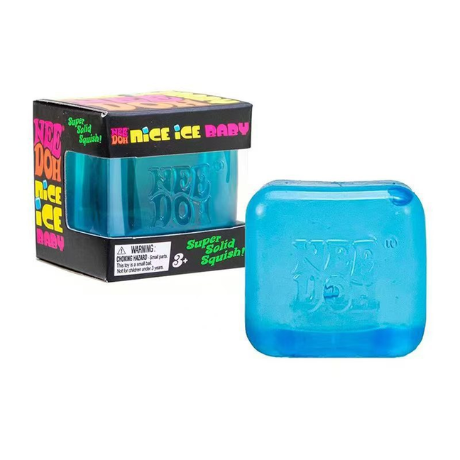 Nice Cube Squishy Toy, Nee Doh Square Squeeze Stress Ball, Soft Gel Fidget Toy for ADHD, Office & Classroom