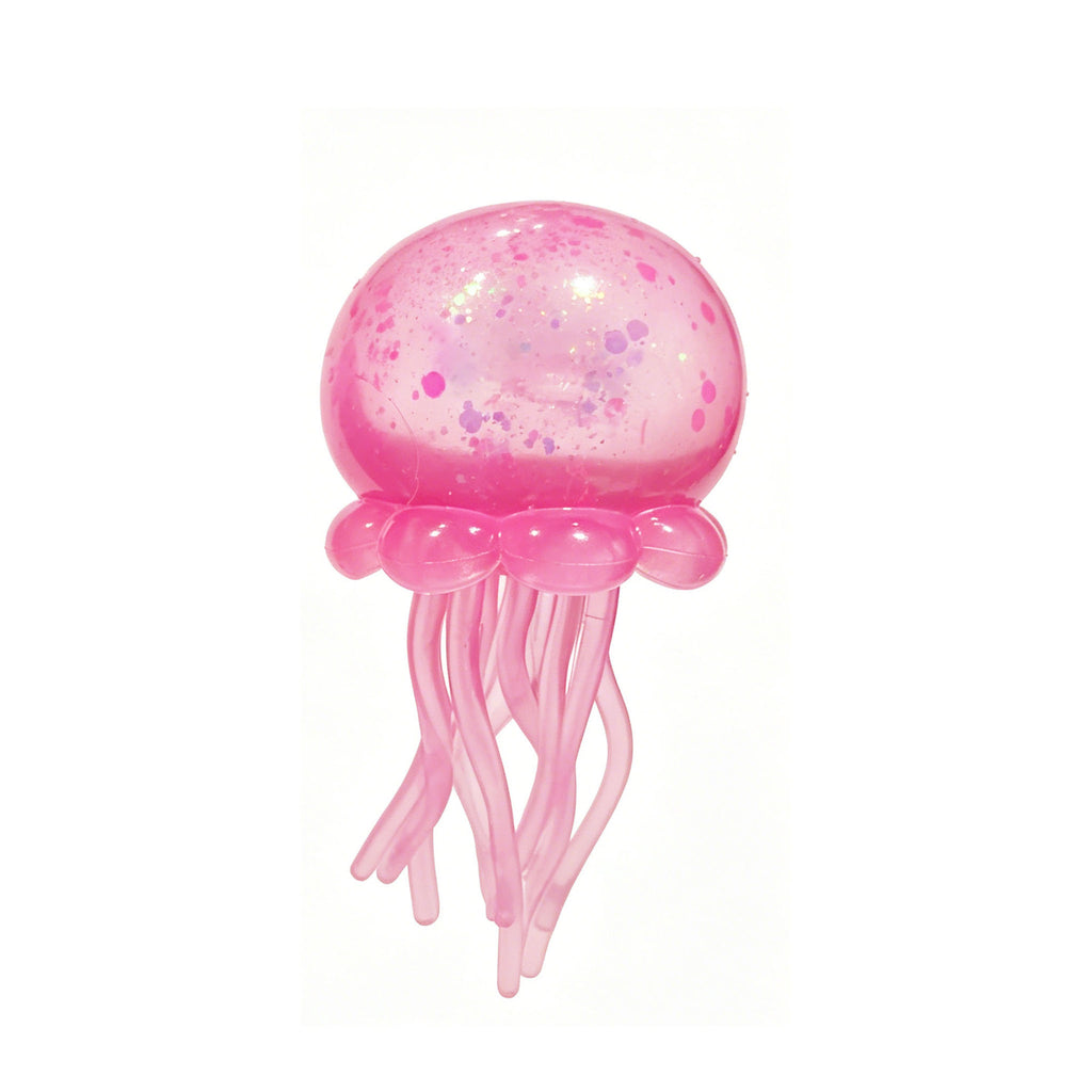Jelly Squish Jellyfish Stress Ball, Soft TPR Squeeze Toy with Floating Glitter, Cute Fidget Toy for ADHD, Office, Classroom & Travel