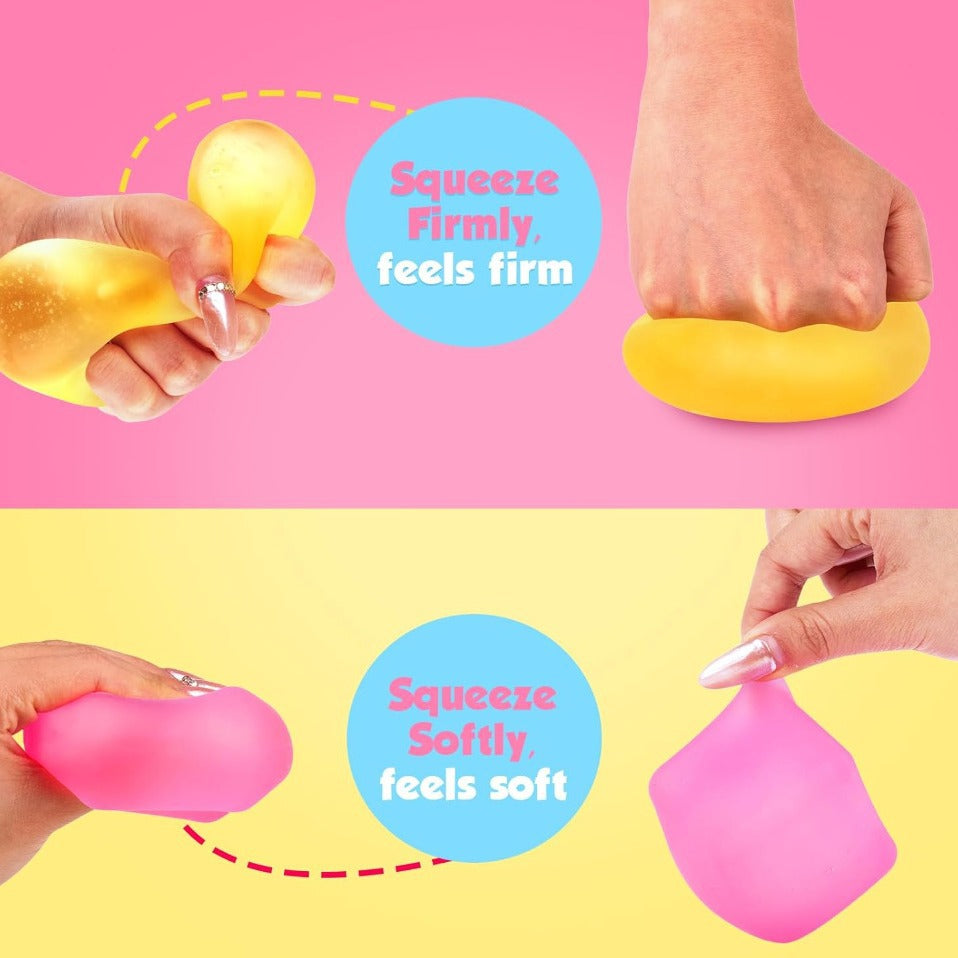 Translucent Cube Squishy Toy, Soft Gel Squeeze Stress Ball, Perfect Birthday Gift for Kids