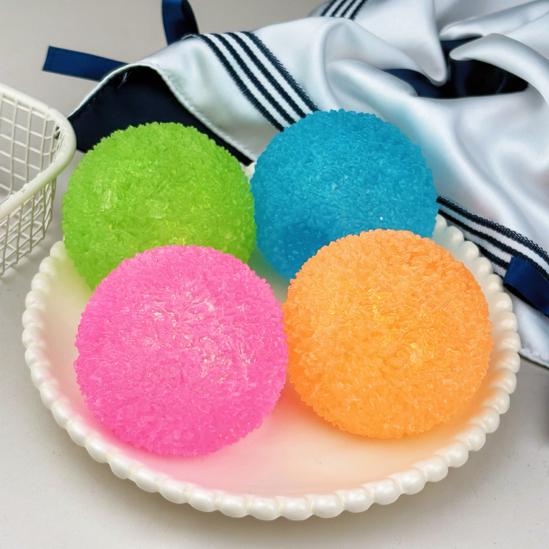 Fuzzy Textured Stress Ball, Soft Spiky Squeeze Fidget Toy for Anxiety Relief, Sensory Toy for Kids & Adults