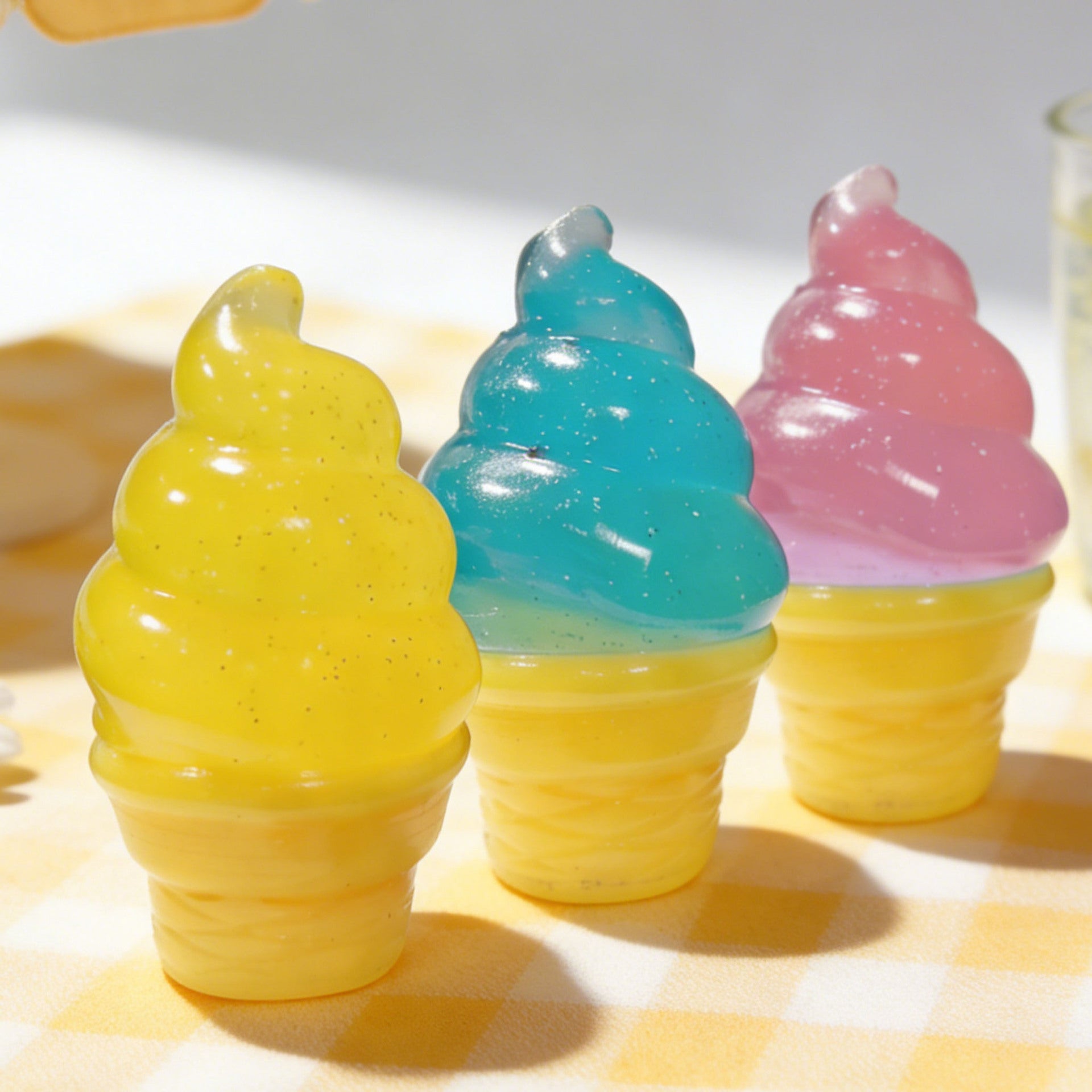 Ice Cream Squishy with Glitter, Soft TPR Squeeze Stress Ball, Sweet Dessert Fidget Toy for ADHD, Office & Classroom