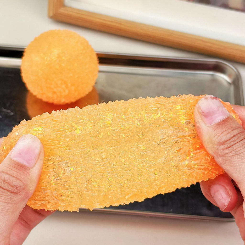 Fuzzy Textured Stress Ball, Soft Spiky Squeeze Fidget Toy for Anxiety Relief, Sensory Toy for Kids & Adults