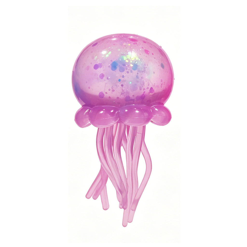 Jelly Squish Jellyfish Stress Ball, Soft TPR Squeeze Toy with Floating Glitter, Cute Fidget Toy for ADHD, Office, Classroom & Travel