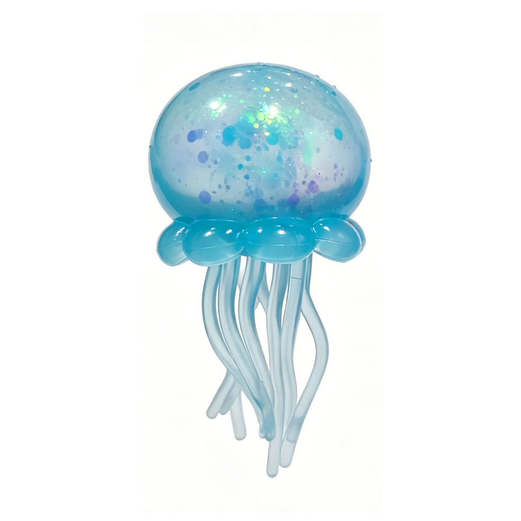 Jelly Squish Jellyfish Stress Ball, Soft TPR Squeeze Toy with Floating Glitter, Cute Fidget Toy for ADHD, Office, Classroom & Travel