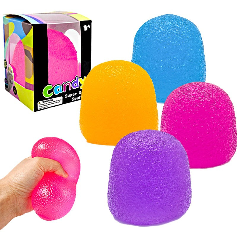 Gummy Candy Squishy Stress Ball, Textured Ice Cube Squeeze Fidget Toy for Anxiety Relief, Sensory Toy for Kids & Adults