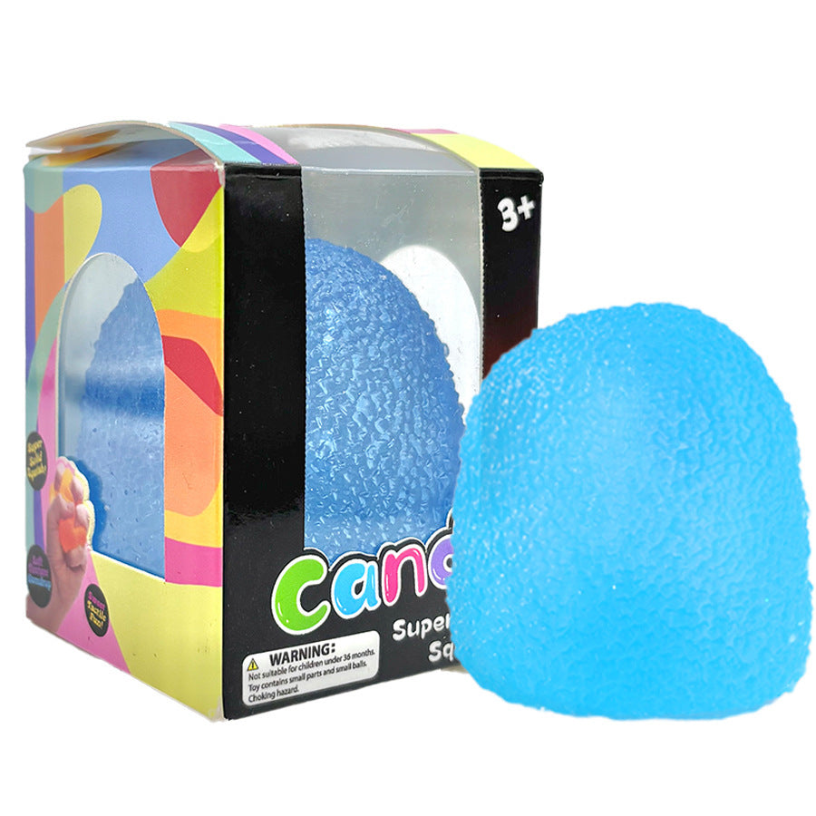 Gummy Candy Squishy Stress Ball, Textured Ice Cube Squeeze Fidget Toy for Anxiety Relief, Sensory Toy for Kids & Adults