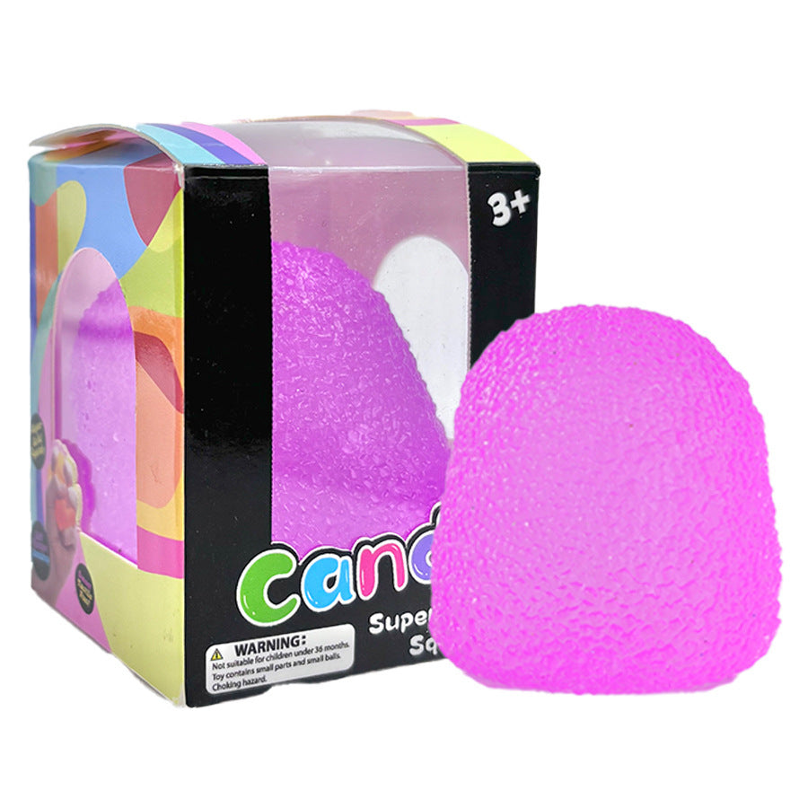 Gummy Candy Squishy Stress Ball, Textured Ice Cube Squeeze Fidget Toy for Anxiety Relief, Sensory Toy for Kids & Adults