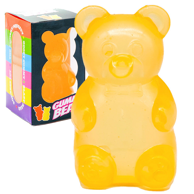 Kawaii Gummy Bear Squishy Toy, Slow Rising Squeeze Stress Ball, Fidget Sensory Toy for Kids Birthday Gift
